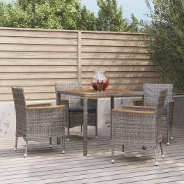 Patio dining set set of 4 gray