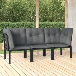 Garden lounge set black and grey