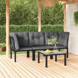Garden lounge set black and grey