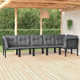 Garden lounge set black and dark gray