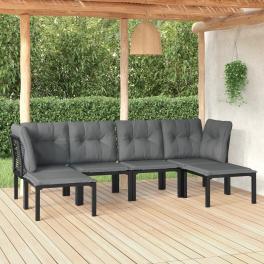 Garden lounge set black and grey