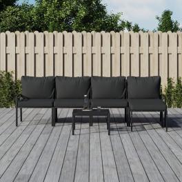 Garden lounge set black, grey