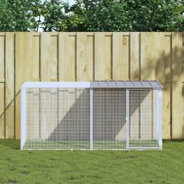 Chicken cage light grey galvanized steel 80 x 39 x 35.4 in