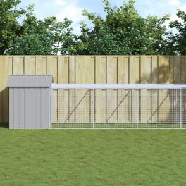 Chicken cage light grey galvanized steel 46.1 x 400.4 x 48.4 in