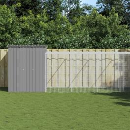 Chicken cage light grey galvanized steel large doors