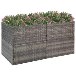 Garden planter grey steel frame, pe rattan large planters
