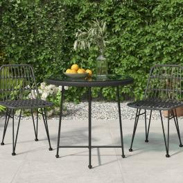 Dining table black steel 31.5 in durable dining table round