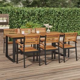 Garden table brown solid acacia wood 78.7 x 35.4 x 29.5 in