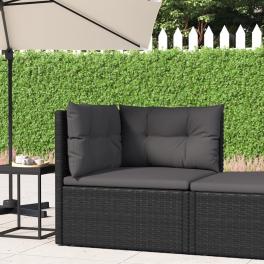 Garden corner sofa black pe rattan single adjustable armrests