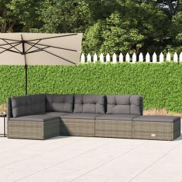 Garden lounge set grey pe rattan 84.6 x 42.8 x 21.6 inches