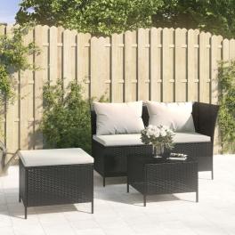 Garden lounge set black and cream white