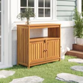 Garden console table natural brown solid acacia wood