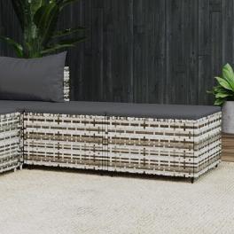 Patio footrest set of 2 grey