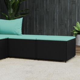Patio footrest set of 2 black