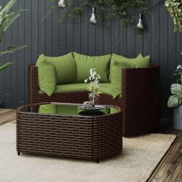 Patio lounge set set of 4 brown