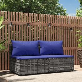 Patio middle sofa gray