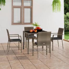 Outdoor chair set of 4 grey