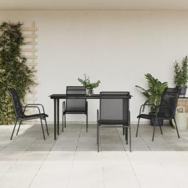 Garden dining set black