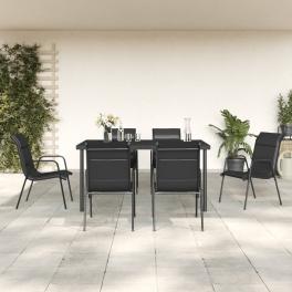 Garden dining set black and anthracite