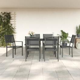 Garden dining set black and anthracite