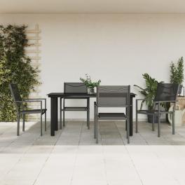 Garden dining set black