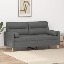 2-seater sofa dark grey 100% polyester, metal, textilene 2-seater