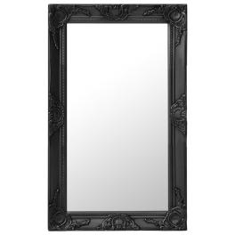 Wall mirror black wood, glass, engineered wood 19.7 x 31.5 in