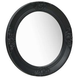 Wall mirror black wood, glass, engineered wood medium