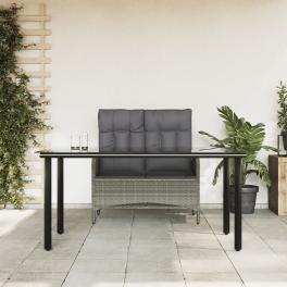Garden dining set grey pe rattan medium garden dining set