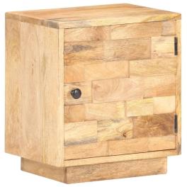 Bedside cabinet natural wood color solid mango wood compact