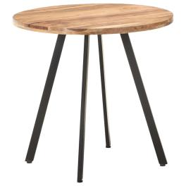Dining table natural wood, black solid acacia wood, iron medium