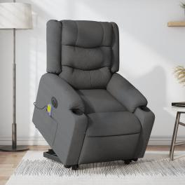 Electric stand up massage recliner chair dark gray
