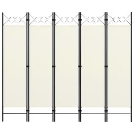 5-panel room divider white 78.7"x70.9"