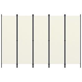 5-panel room divider white 98.4"x70.9"