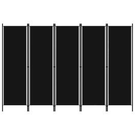5-panel room divider black 98.4"x70.9"