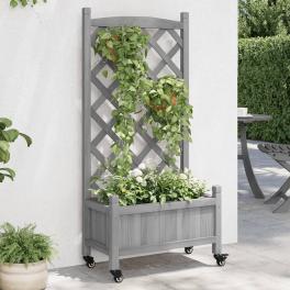Planter grey solid fir wood, iron medium planters planter