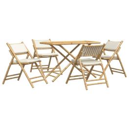 Bistro set cream white bamboo durable bistro set rectangular