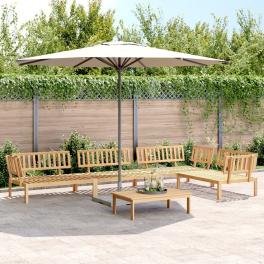 Pallet sofa set brown solid acacia wood medium modular