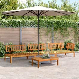 Pallet sofa set natural wood solid acacia wood large modular