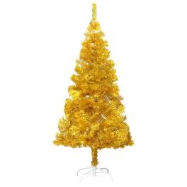 Gold artificial christmas tree pet, steel 6.9 ft