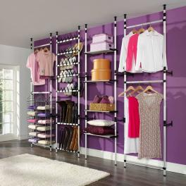 Telescopic wardrobe system silver aluminum
