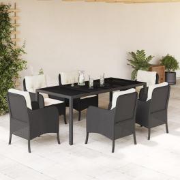 Garden dining set black and cream