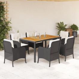 Garden dining set black