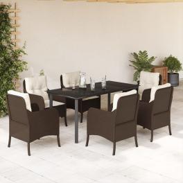Garden dining set brown, cream, black