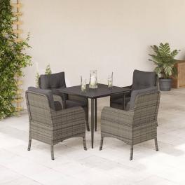 Garden dining set grey pe rattan seats many garden dining set