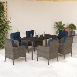 Garden dining set grey, navy blue, black