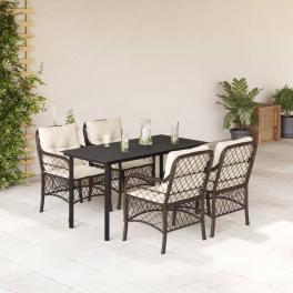 Garden dining set brown, cream, black