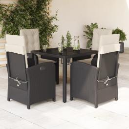 Garden dining set black