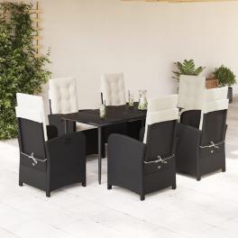 Garden dining set black, cream white