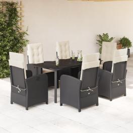 Garden dining set black, cream white